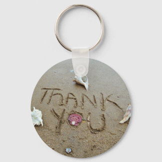 Thank you in the sand shells & beach keychain