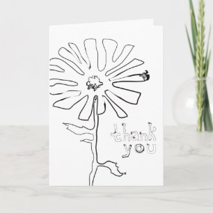thank you : indie squiggles flower card
