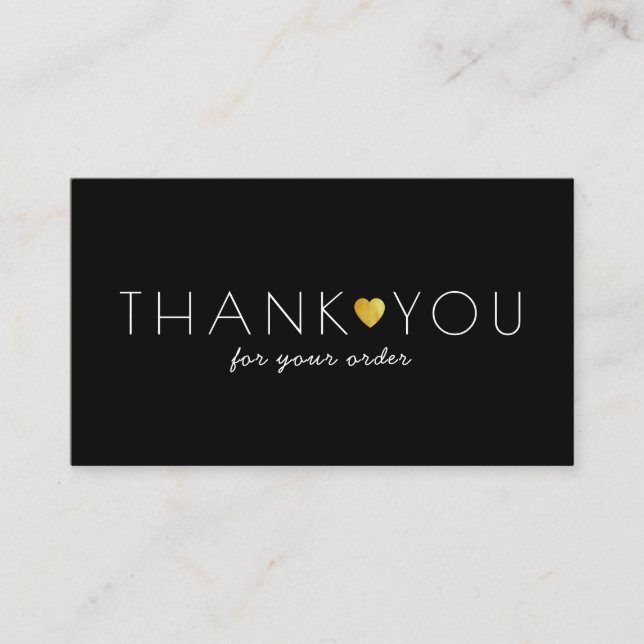 thank you insert black business card (Front)