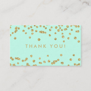 Thank You Insert Gold Glitter Confetti Mint Green
