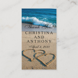 Thank You Insert Heart on the Shore Beach Wedding