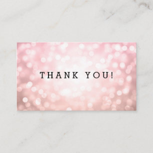 Thank You Insert Rose Blush Pink Glitter Lights
