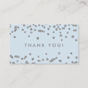 Thank You Insert Silver Glitter Confetti Ice Blue