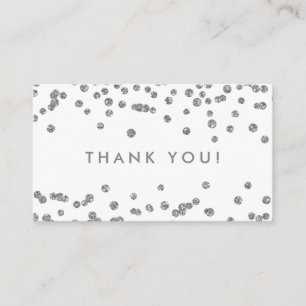 Thank You Insert Silver Glitter Confetti White
