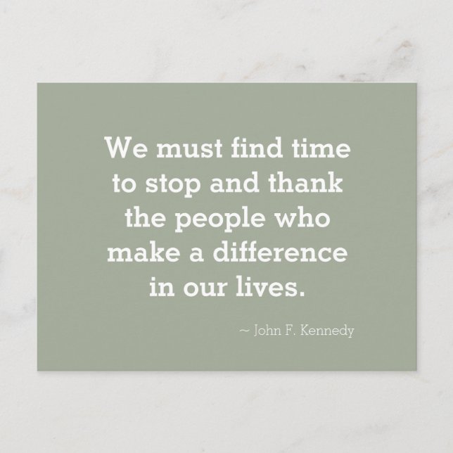 Thank You Inspirational Quote Postcard (Front)