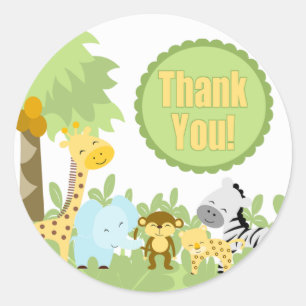 Thank You It's A Jungle Classic Round Sticker
