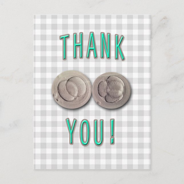 thank you ivf invitro fertilization embryos postcard (Front)