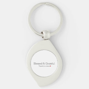 Thank You Jesus Blessed & Grateful Faith Heart Keychain