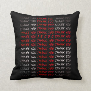 Thank You Jesus: Christian Cross Text Faith Throw Pillow