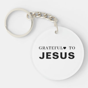 Thank You Jesus Christian Faith Heart Design Keychain