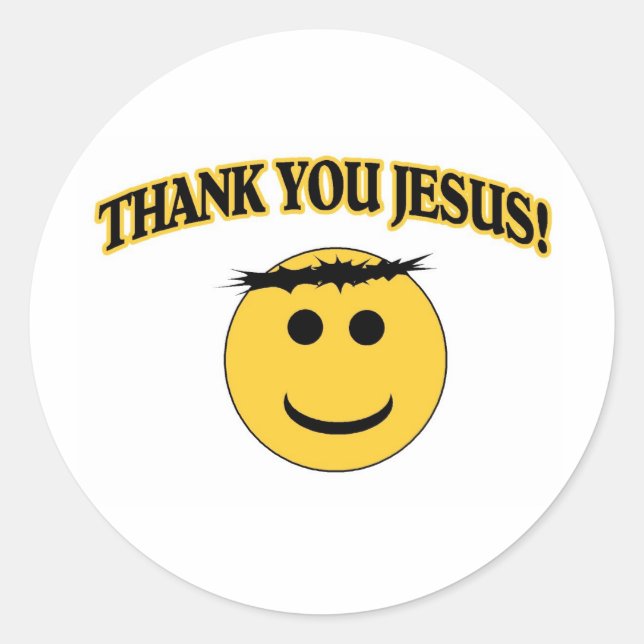 Thank You Jesus Classic Round Sticker (Front)