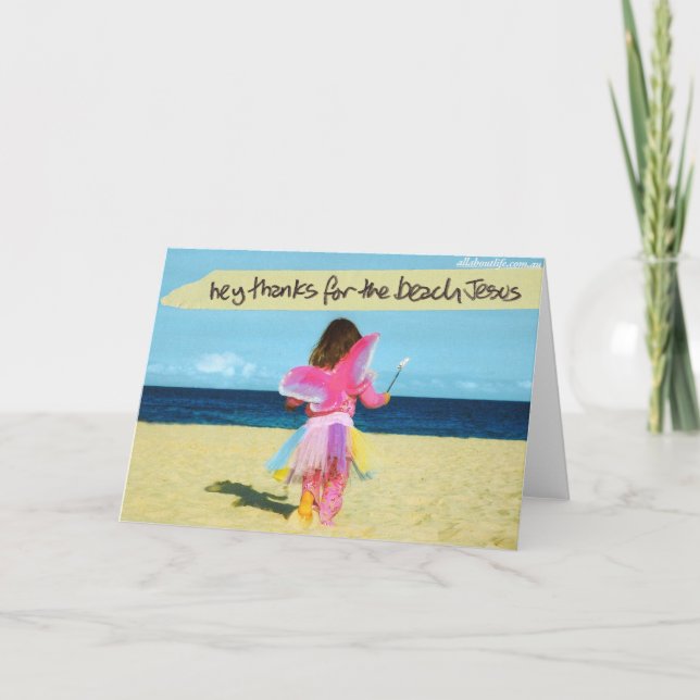 Thank You Jesus for the beach Greeting Card (Front)