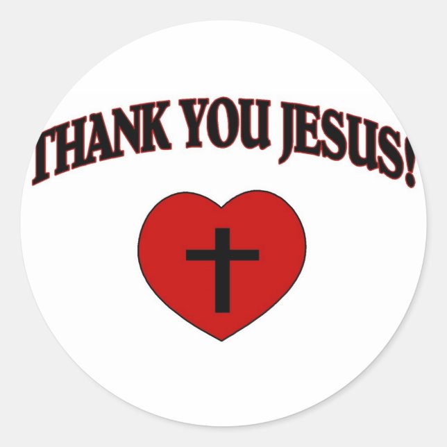 Thank You Jesus (Heart) Classic Round Sticker (Front)