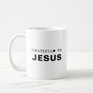 Thank You Jesus Modern Christian Faith Heart Coffee Mug