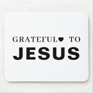Thank You Jesus Modern Christian Faith Heart Mouse Pad