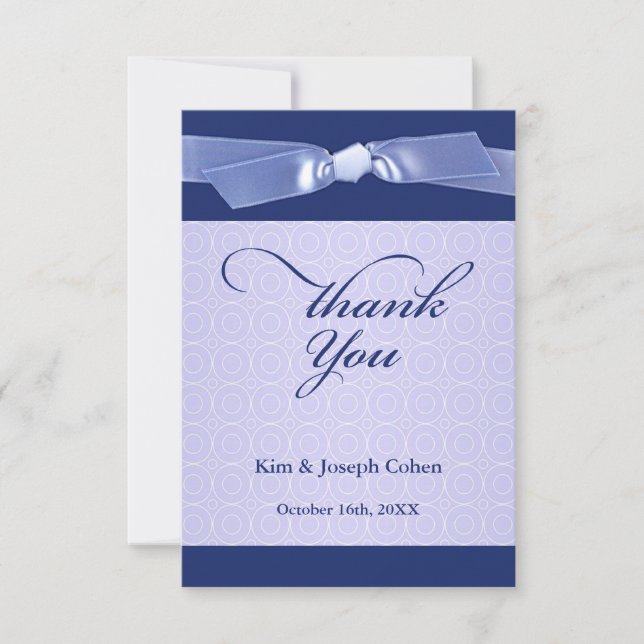 Thank You Jewish Ribbon Flat Card (Front)
