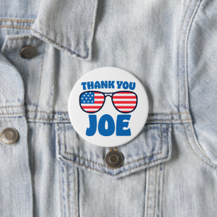 Thank You Joe Patriotic Aviators 3 Inch Round Button