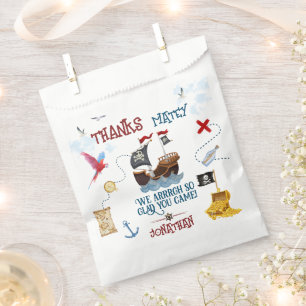 Thank you Kids pirate party Baby boy birthday Favour Bag