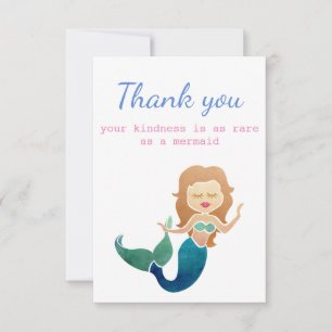 Thank You Kindness as Rare as a Mermaid Fun Card