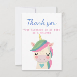 Thank You Kindness as Rare as a Unicorn Fun Card