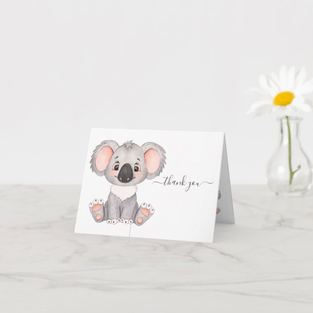 Thank You Koala Watercolor  Card (Small Plant)