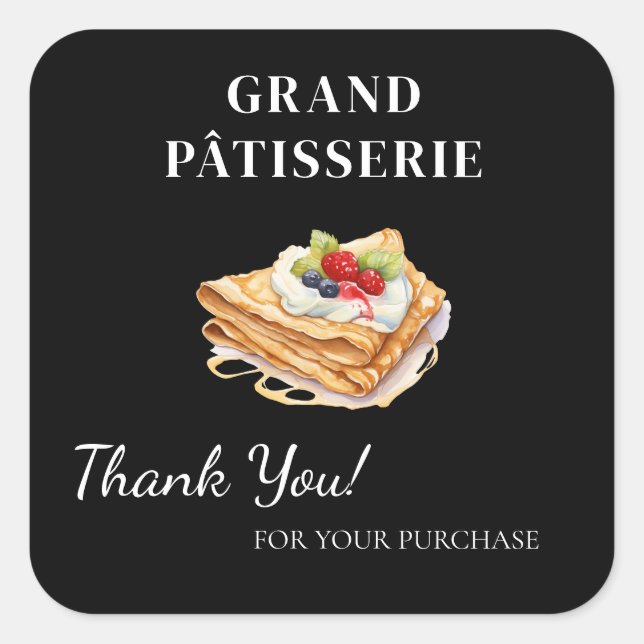 Thank You Label for Cafe & Bakery small business (Front)