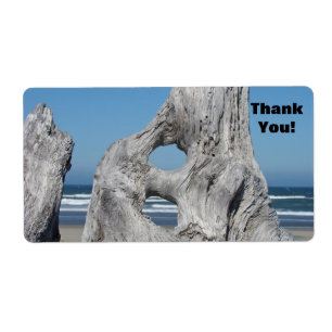 Thank You! label stickers Blue Waves Driftwood
