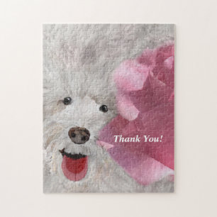 Thank You Labradoodle and Rose Jigsaw Puzzle