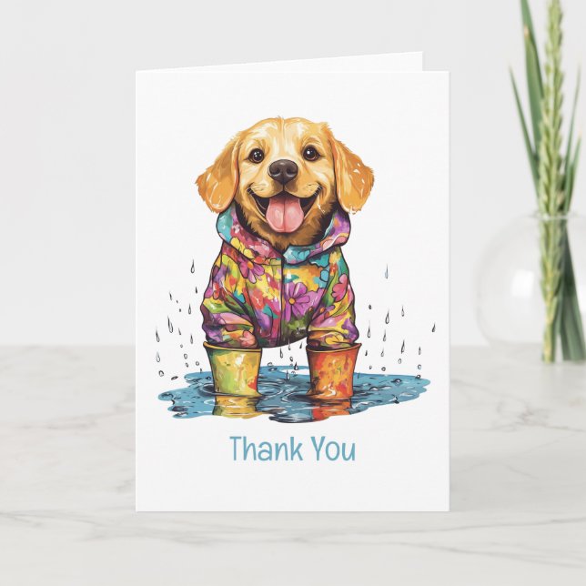 Thank You Labrador Retriever Rain Puddle Card (Front)