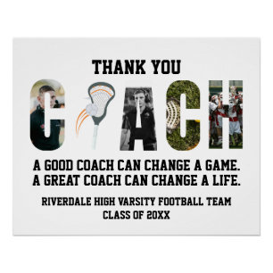 Thank You Lacrosse Coach Poster