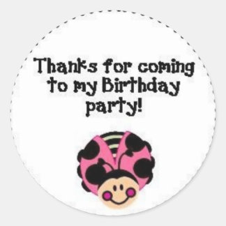 THANK YOU Ladybug Classic Round Sticker