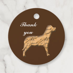 Thank You Large Brown Dog Animal Caregiver Favour Tags