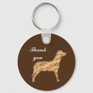 Thank You Large Brown Dog Pet Appreciation Keychain