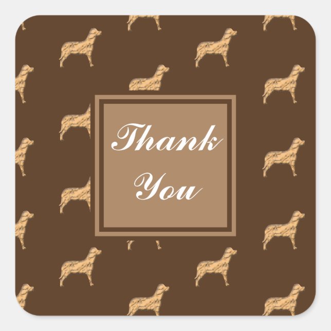 Thank You Large Dog Pattern Appreciation Square Sticker (Front)