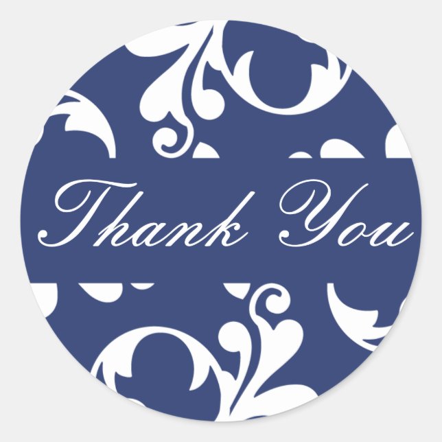 Thank You Leaf Flourish Envelope Sticker Seal (Front)