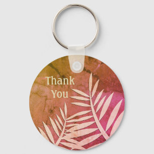 Thank you Leaf Silhouette Marbled Appreciation Keychain