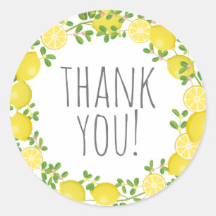 Thank You Lemon Classic Round Sticker