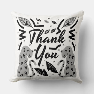 Thank You Leopards Throw Pillow