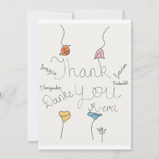 Thank you Letter in Different Languages  Card