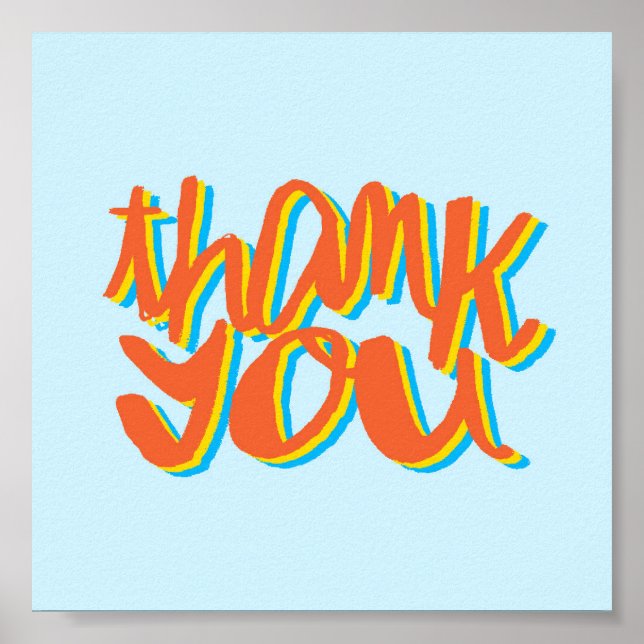 Thank You Lettering Art Gift Poster (Front)