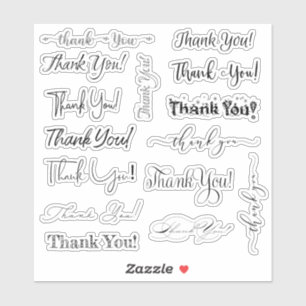 Thank You Lettering Custom-Cut Vinyl Stickers