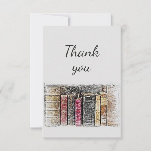 Thank You Library Books Reader Help Volunteer Card (Front)