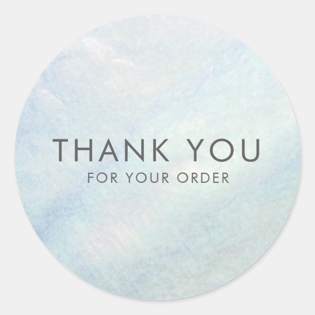 Thank You Light Blue Shell Mother of Pearl Classic Round Sticker (Front)