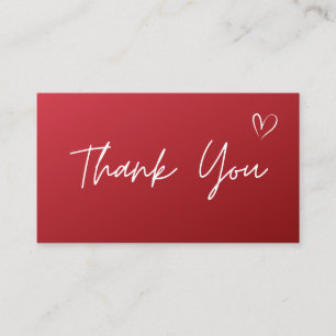 Thank You Light Elegant Red Ombre Social Media Business Card