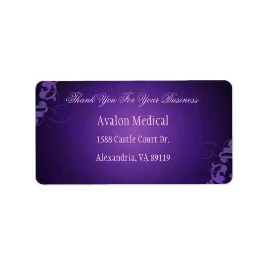 Thank You Liliac Scroll Purple Address Labels
