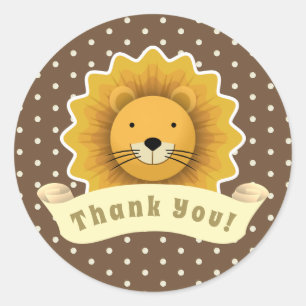 Thank you Lion Classic Round Sticker