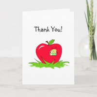 Thank You - Little Bug In Bright Red Apple House