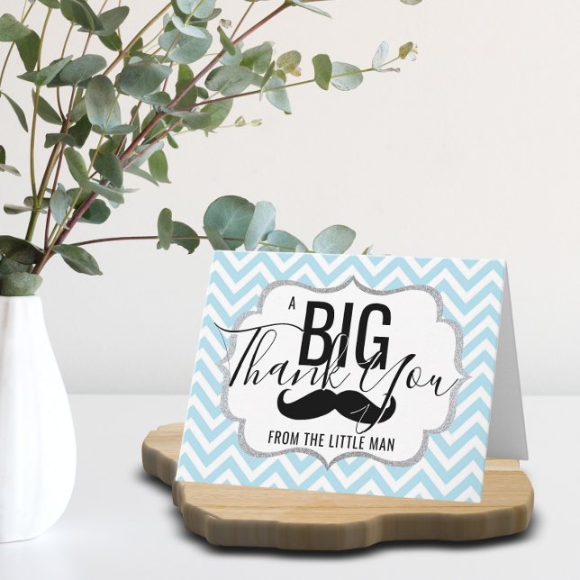 THANK YOU Little Man Baby Shower Blue | PHOTO (Creator Uploaded)