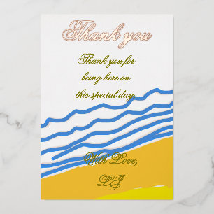 Thank You LJ Monogram Elegant Beach Wedding