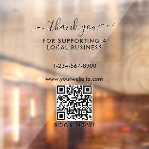 Thank You Local Business Appointment Only Welcome Window Cling